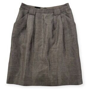 Giorgio Armani Pleated Skirt Womens 6 Virgin Wool Blend Silk Lined Made Italy